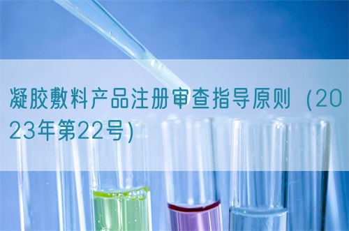 凝膠敷料產(chǎn)品注冊審查指導(dǎo)原則（2023年第22號(hào)）